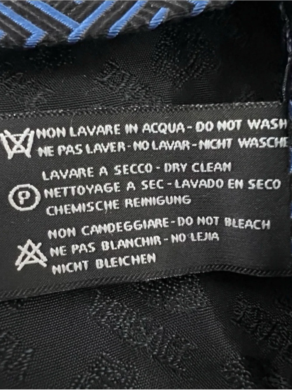 Versace Medusa Silk Tie Blue Black Greca Greek Key Baroque Vintage 59” Italy